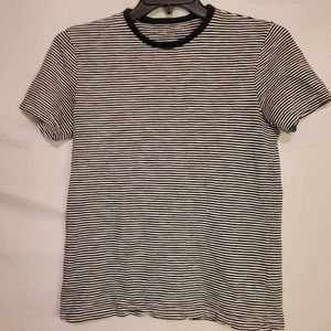 Everlane Black and White Striped Short Sleeve Tee